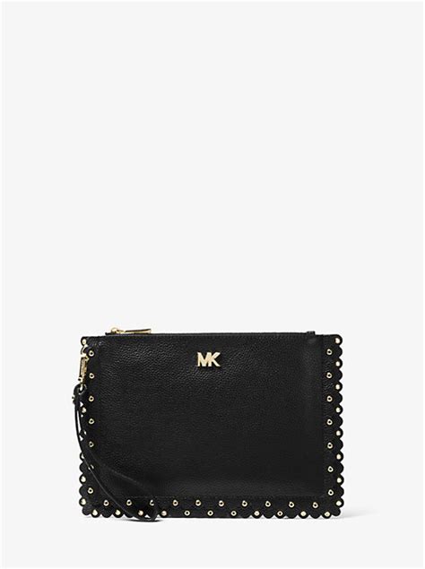 michael kors medium scalloped pebbled leather pouch|Michael Kors Bex Medium Pebbled Leather Backpack .